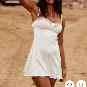 12th Tribe Candace White Mini Slip Dress